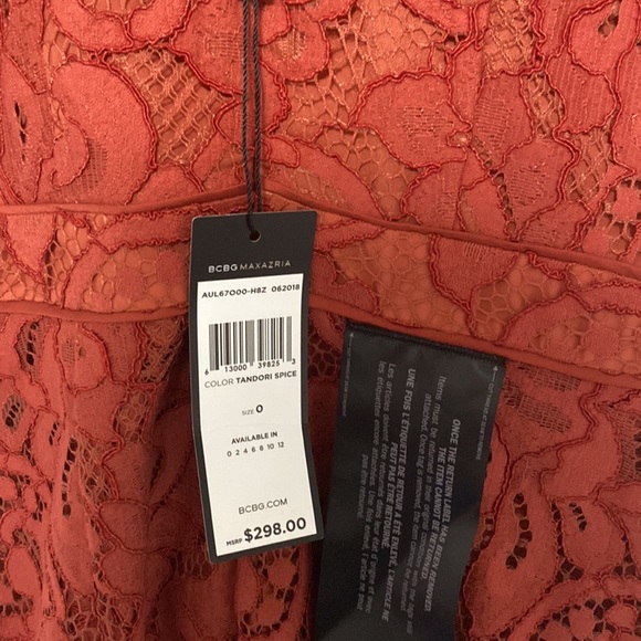 BCBG Formal Semi Formal Orange Lace Dress - Picture 6 of 8